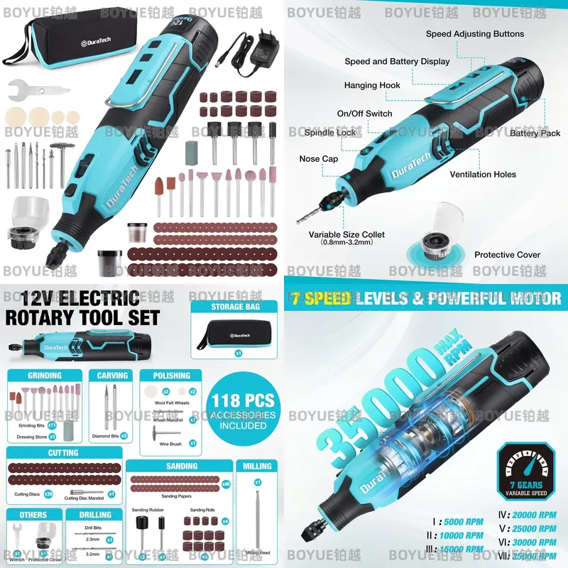 12V Cordless Rotary Tool 5000- - огляд і ціна Cordless Rotary Tool Kit Accessories