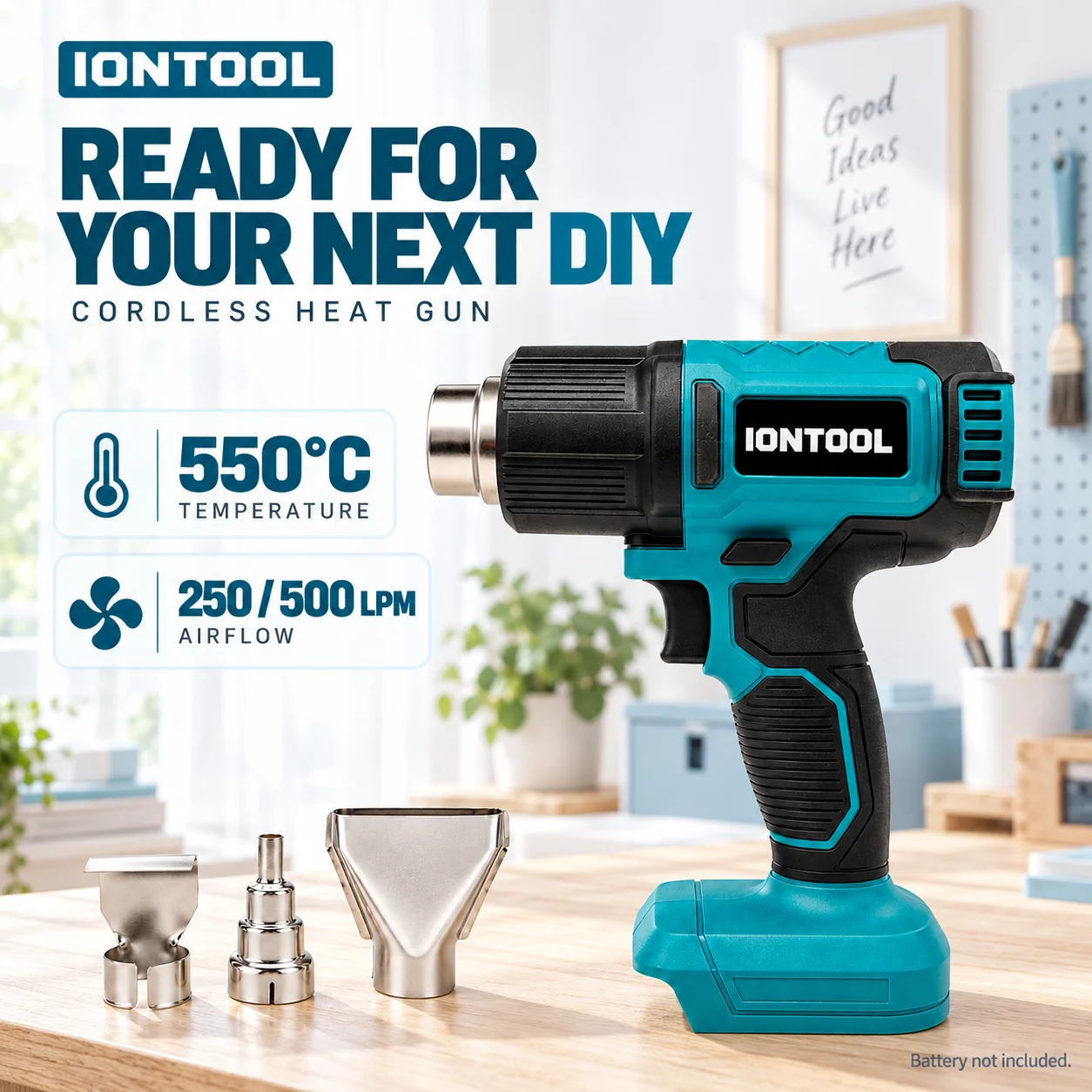 IONTOOL Cordless Heat Gun 550C - огляд і ціна Cordless Heat Gun For Shrink Tubing