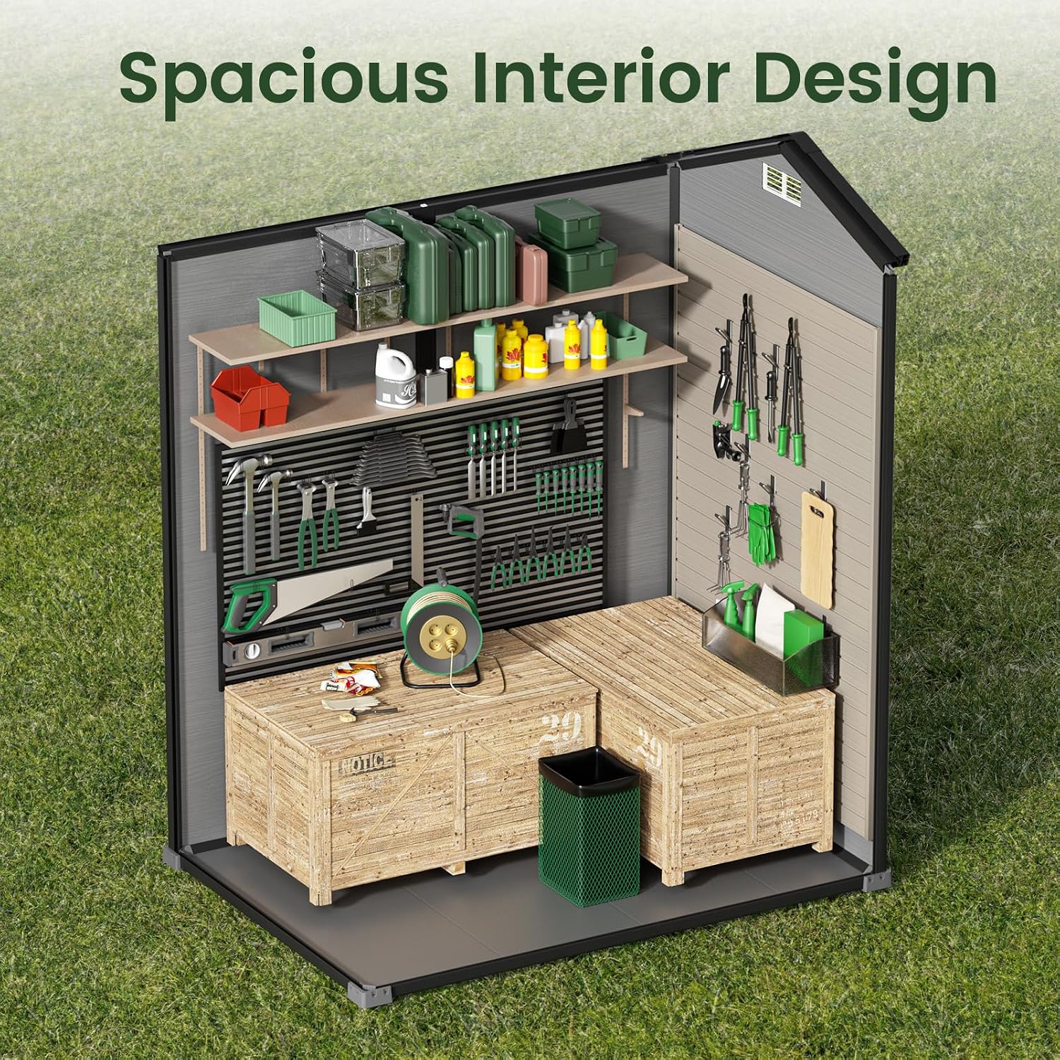Outdoor Storage Shed with Floo - огляд і ціна Garden Tools