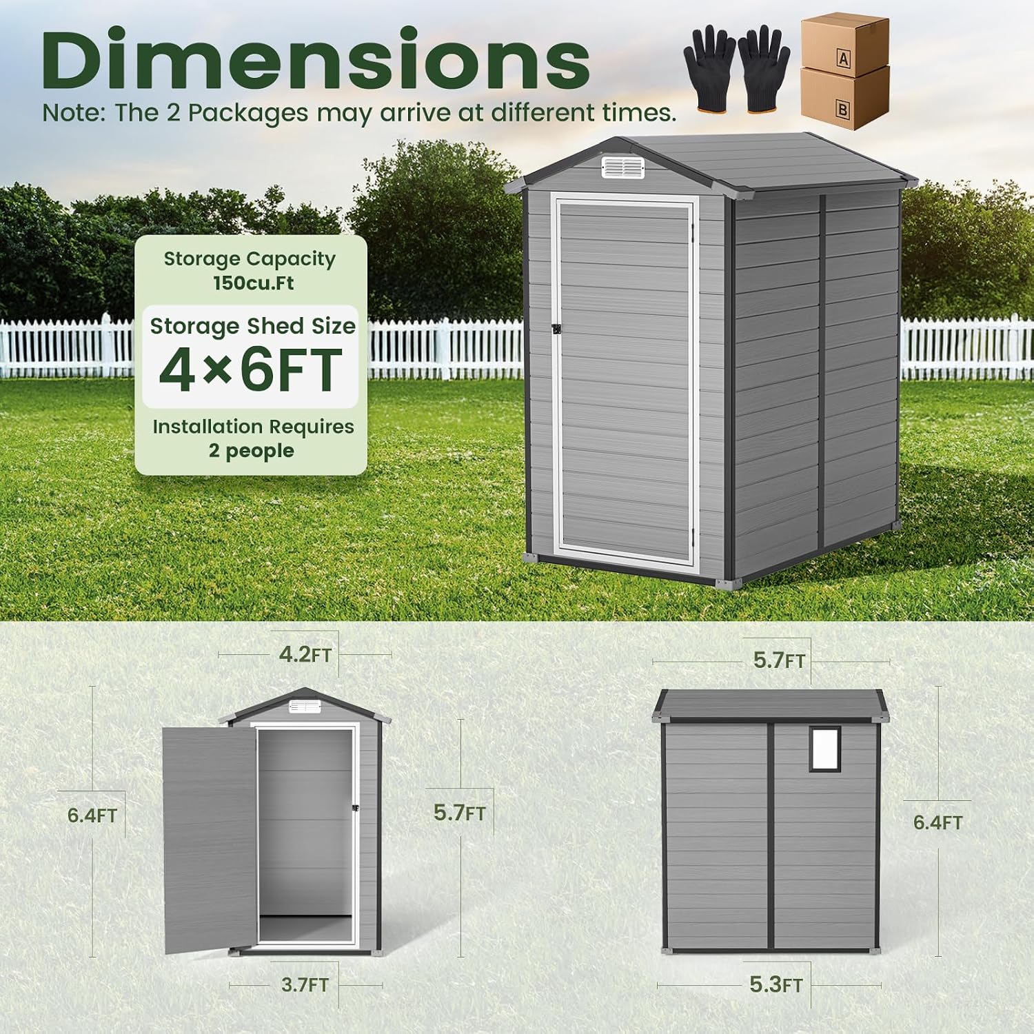 Outdoor Storage Shed with Floo - огляд і ціна Garden Tools