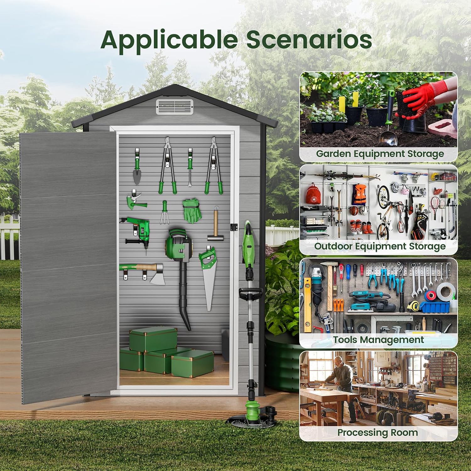 Outdoor Storage Shed with Floo - огляд і ціна Garden Tools