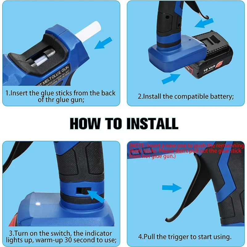 Cordless Hot Melt Glue Gun For - огляд і ціна Hot Melt Glue Gun Cordless