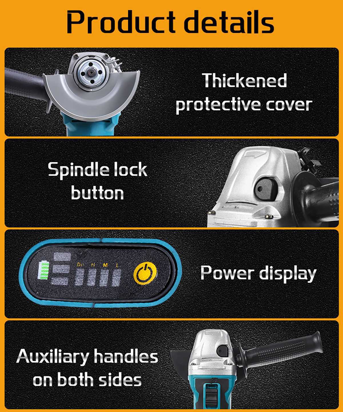 21V Brushless Angle Grinder Br - огляд і ціна Brushless Angle Grinder Battery Powered